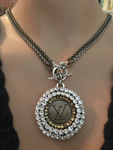 1” Louis V Button Bling Necklace - Wear Long or Short
