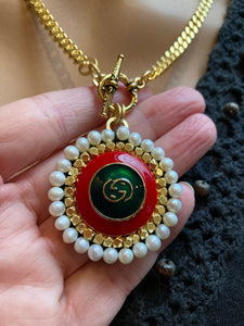 Vintage Gucci GG Button Necklace