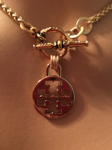 .75” Tory B. Logo Tag Necklace