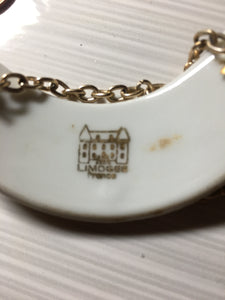 Vintage Limoges Cognac Liquor Tag Necklace