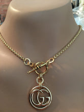 1” Gold Gucci GG Designer Button Necklace