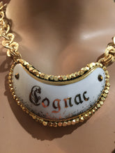 Vintage Limoges Cognac Liquor Tag Necklace