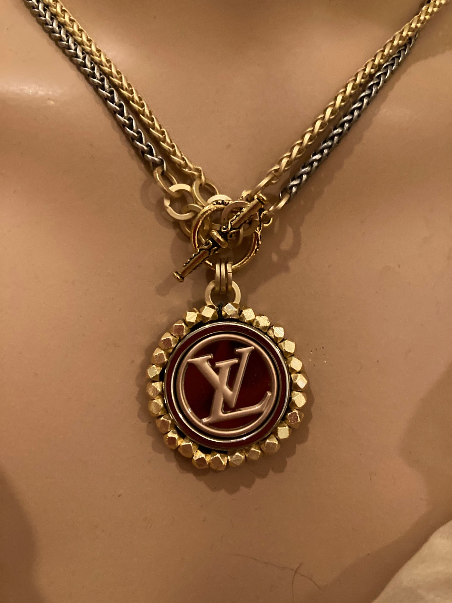 1” Louis Vuitton Button Necklace - Long or Short (Only 1 Left