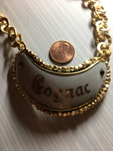 Vintage Limoges Cognac Liquor Tag Necklace