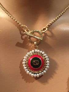 Vintage Gucci GG Button Necklace
