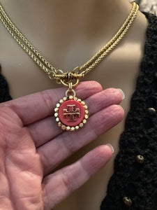 1” Orange Tory Burch Reversible Necklace (only1!)