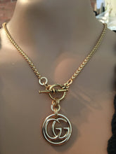 1” Gold Gucci GG Designer Button Necklace
