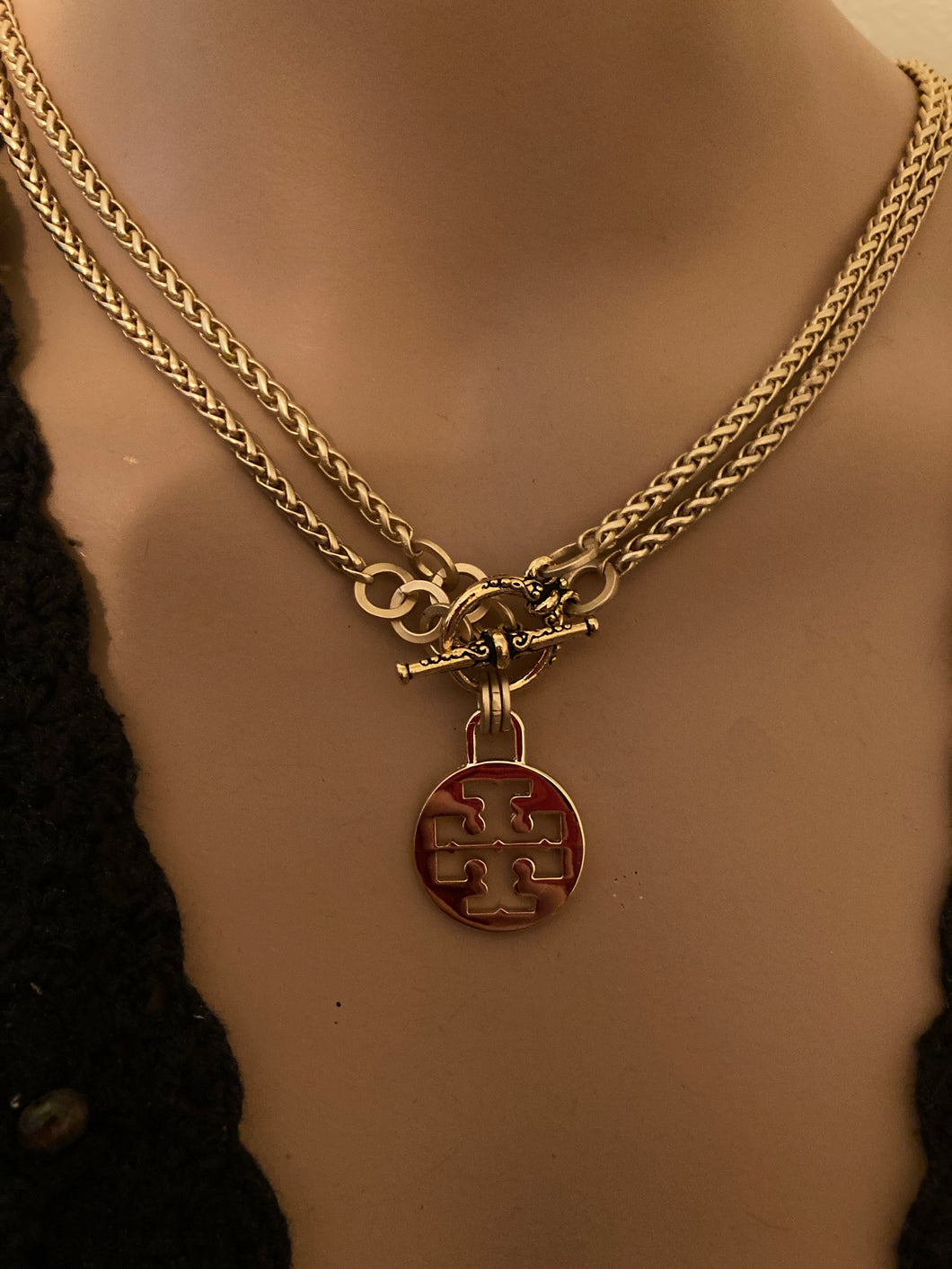.75” Tory B. Logo Tag Necklace