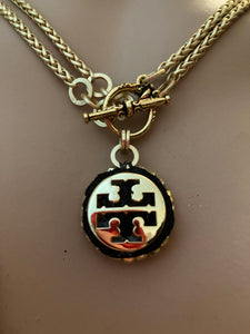 1” Orange Tory Burch Reversible Necklace (only1!)