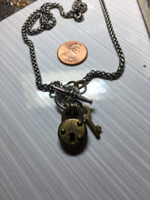 Tiny Vintage Lock & Key Necklace