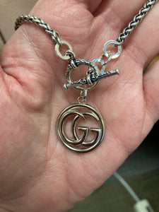 1” GG Silver Zipper Pull Necklace