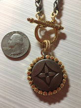1.25” Louis V Logo Button Mixed Metals Necklace (only 1)