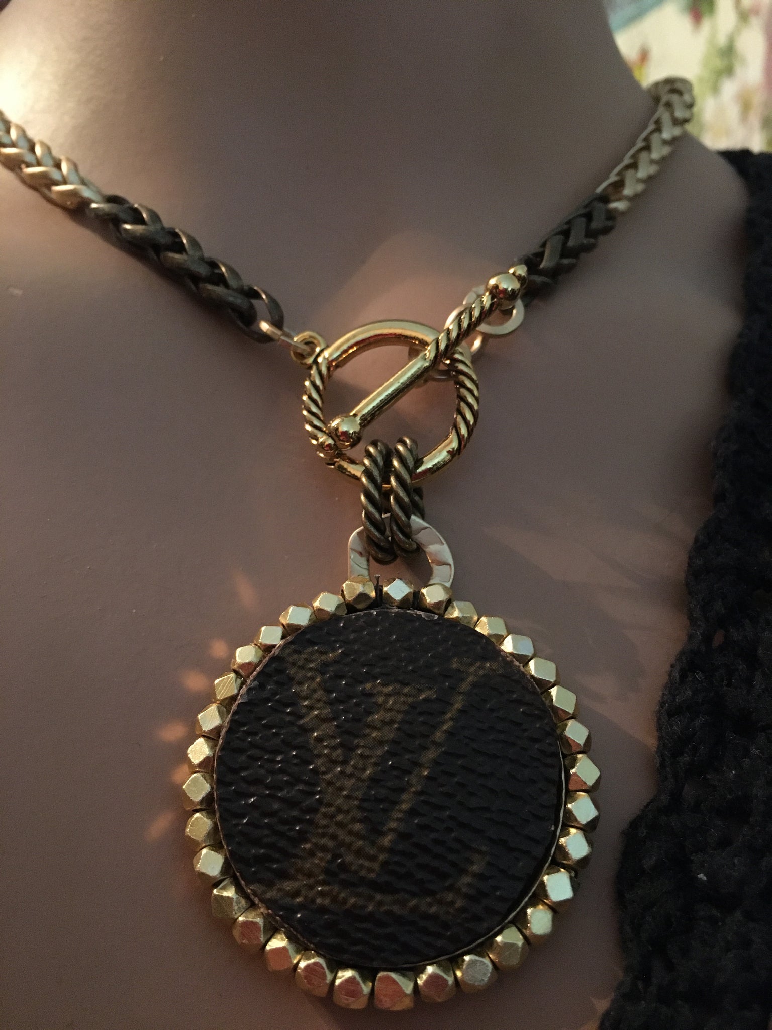 1.5 Louis V Leather & Gold Necklace – suewoojewels