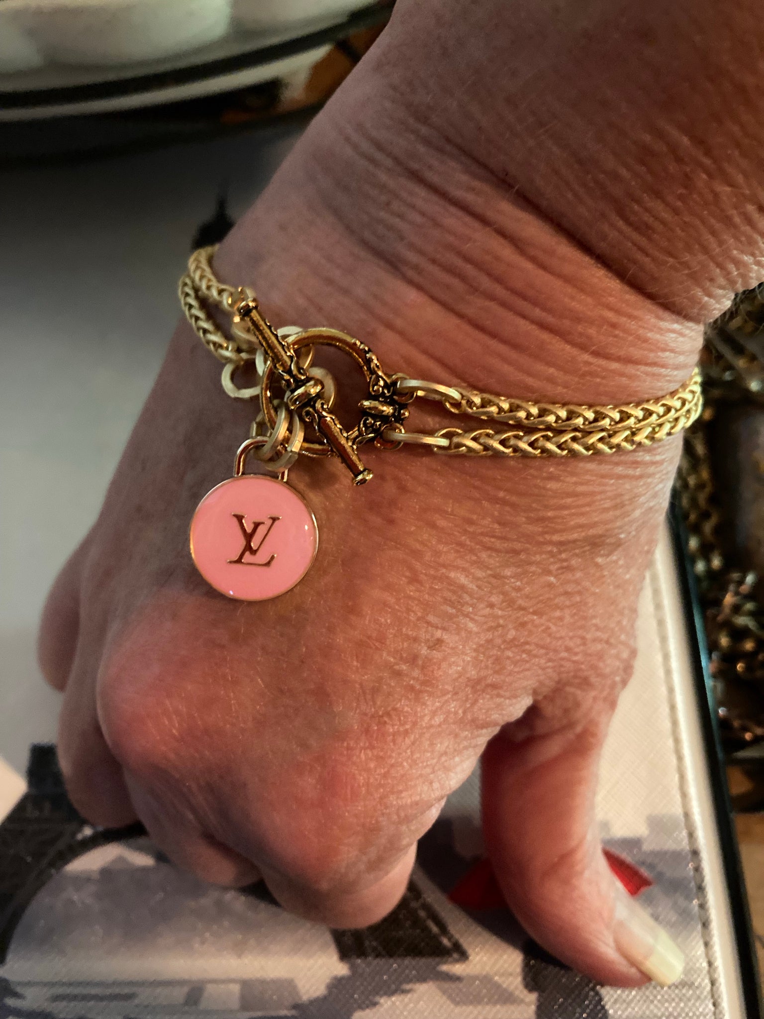 Louis Vuitton Luck It Multicolor Monogram Gold Tone Charm Bracelet 17cm Louis  Vuitton | TLC