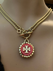 1” Orange Tory Burch Reversible Necklace (only1!)