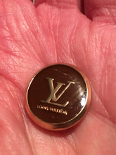 1” Louis V Brown & Gold Button Necklace