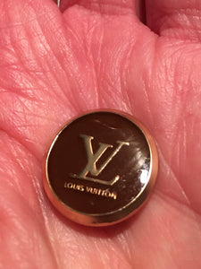 1” Louis V Brown & Gold Button Necklace