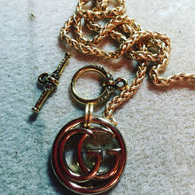 1” Gold Gucci GG Designer Button Necklace