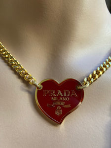Red Prada Tag Necklace - only 1!