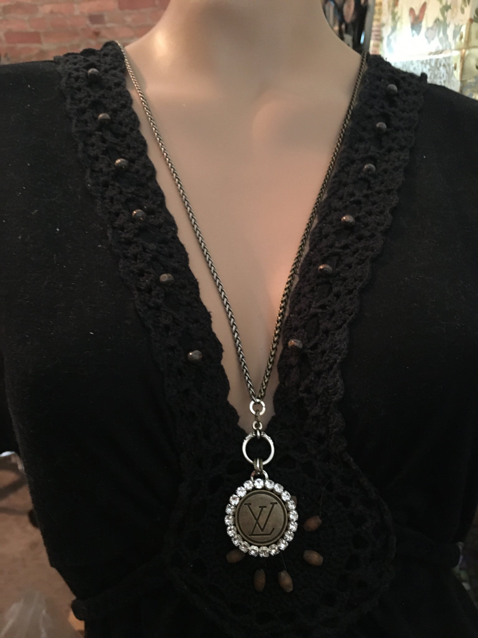 1” Louis Vuitton Button Necklace - Long or Short (Only 1 Left
