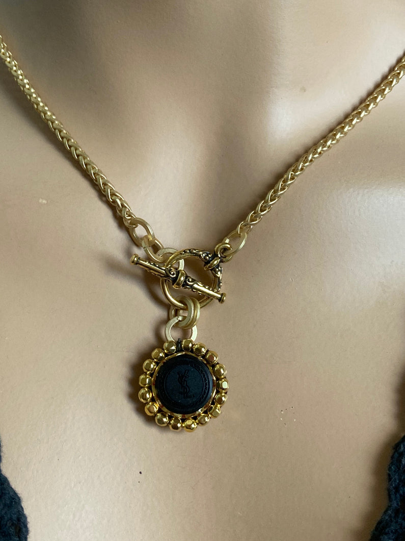 .5” or 1” YSL Button Necklace