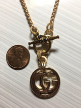 1” Gold Gucci GG Designer Button Necklace