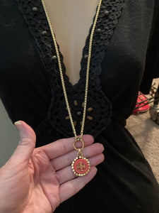 1” Orange Tory Burch Reversible Necklace (only1!)