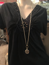 1” Tory B Logo Button Necklace - Wear Long or Short