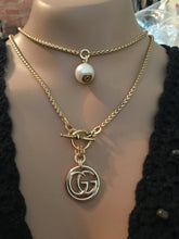 1” Gold Gucci GG Designer Button Necklace