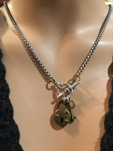 Tiny Vintage Lock & Key Necklace