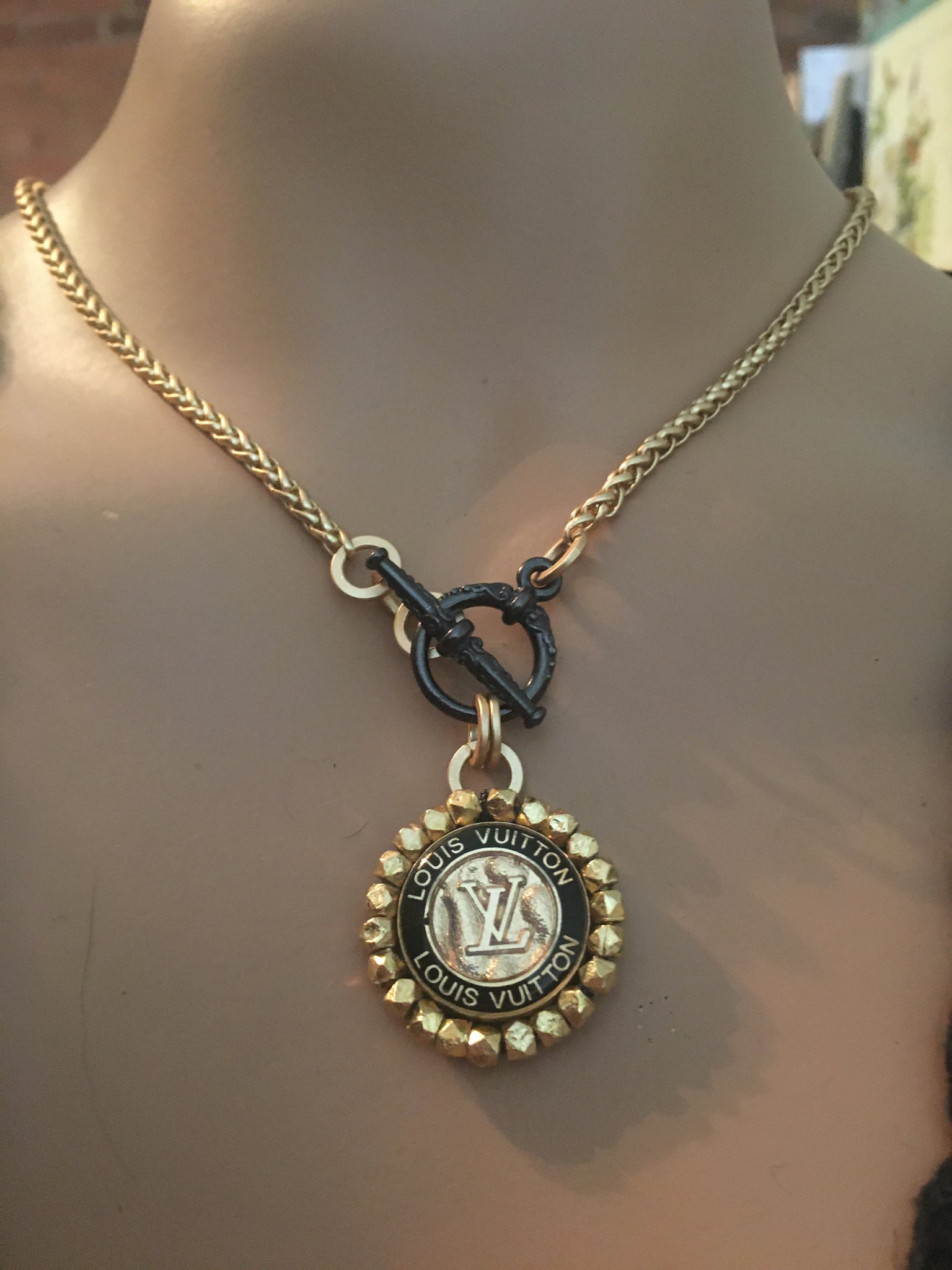 1” Louis V Button Necklace (ONLY 2 LEFT!) – suewoojewels