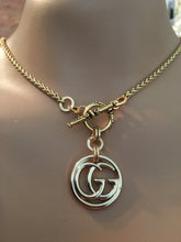 1” Gold Gucci GG Designer Button Necklace