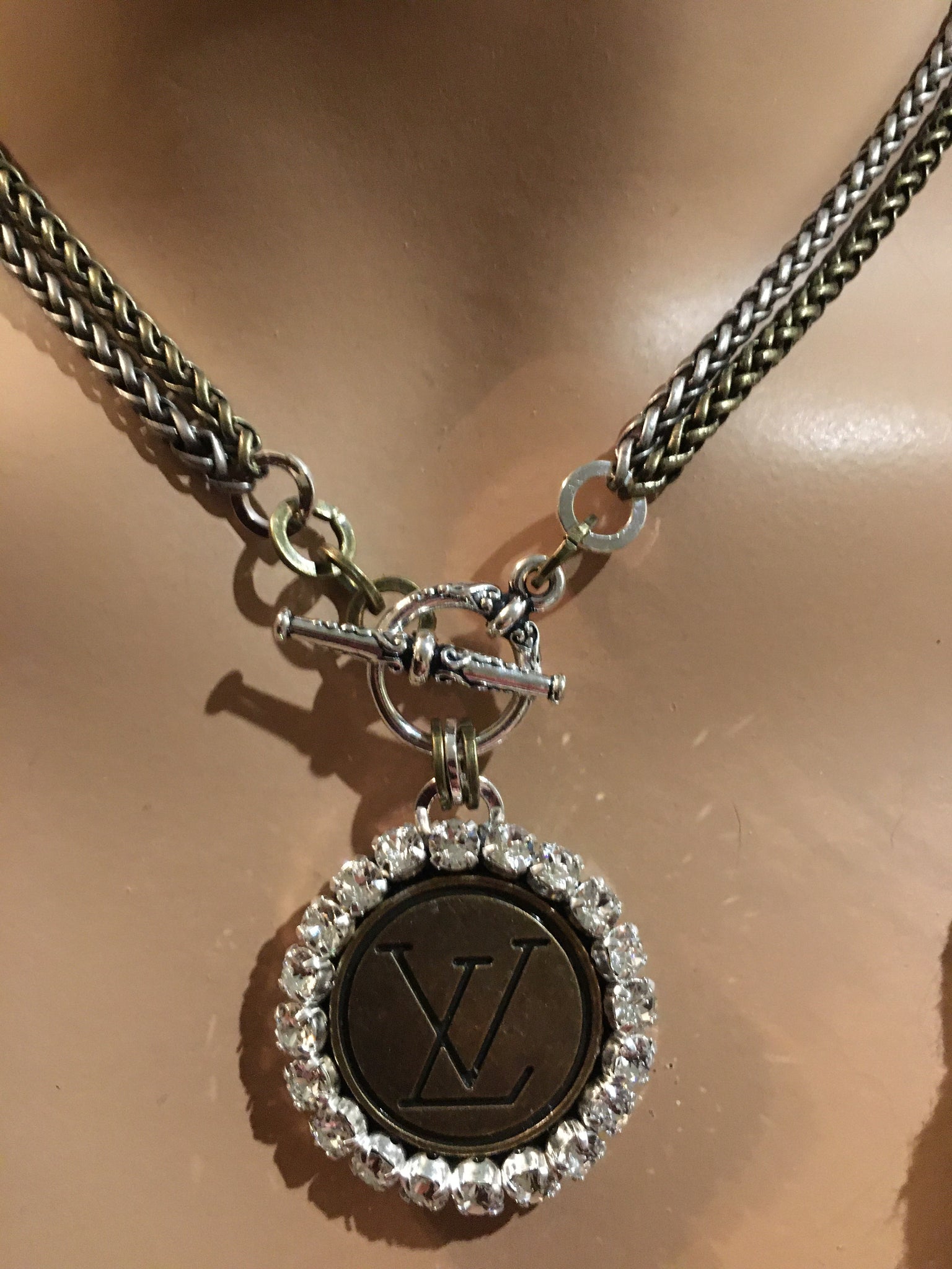 1” Louis Vuitton Button Necklace - Long or Short (Only 1 Left