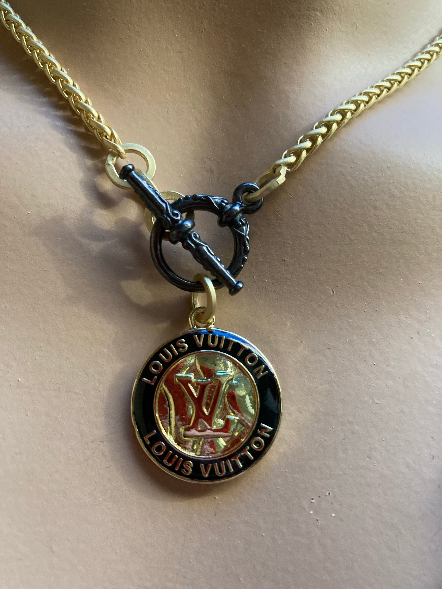 Louis Vuitton Gold Monogram Charm Necklace