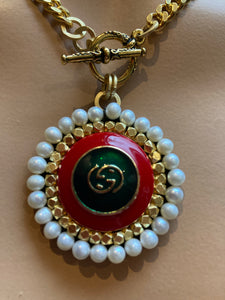 Vintage Gucci GG Button Necklace