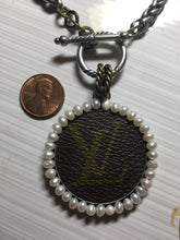 1.5” Louis V Leather & Pearls Necklace