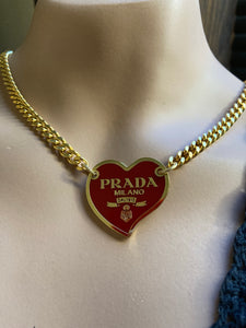 Red Prada Tag Necklace - only 1!