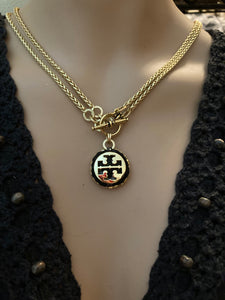1” Orange Tory Burch Reversible Necklace (only1!)