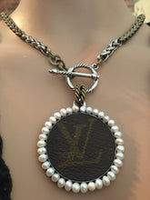 1.5” Louis V Leather & Pearls Necklace