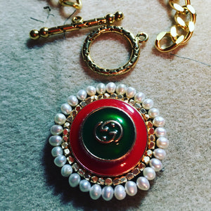 Vintage Gucci GG Button Necklace
