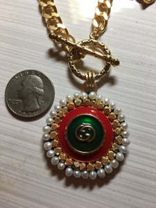 Vintage Gucci GG Button Necklace