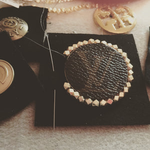 1.5 Louis V Leather & Gold Necklace